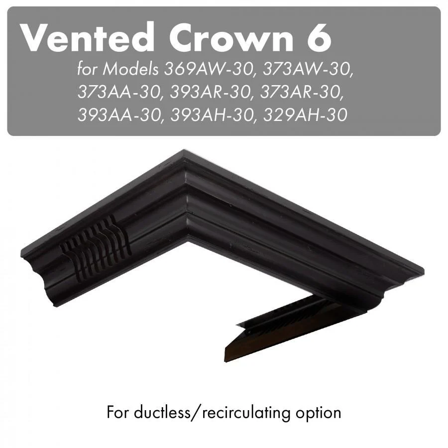 ZLINE KITCHEN AND BATH CM6V300A ZLINE Vented Crown Molding Profile 6 For Wall Mount Range Hood (CM6V-300A)