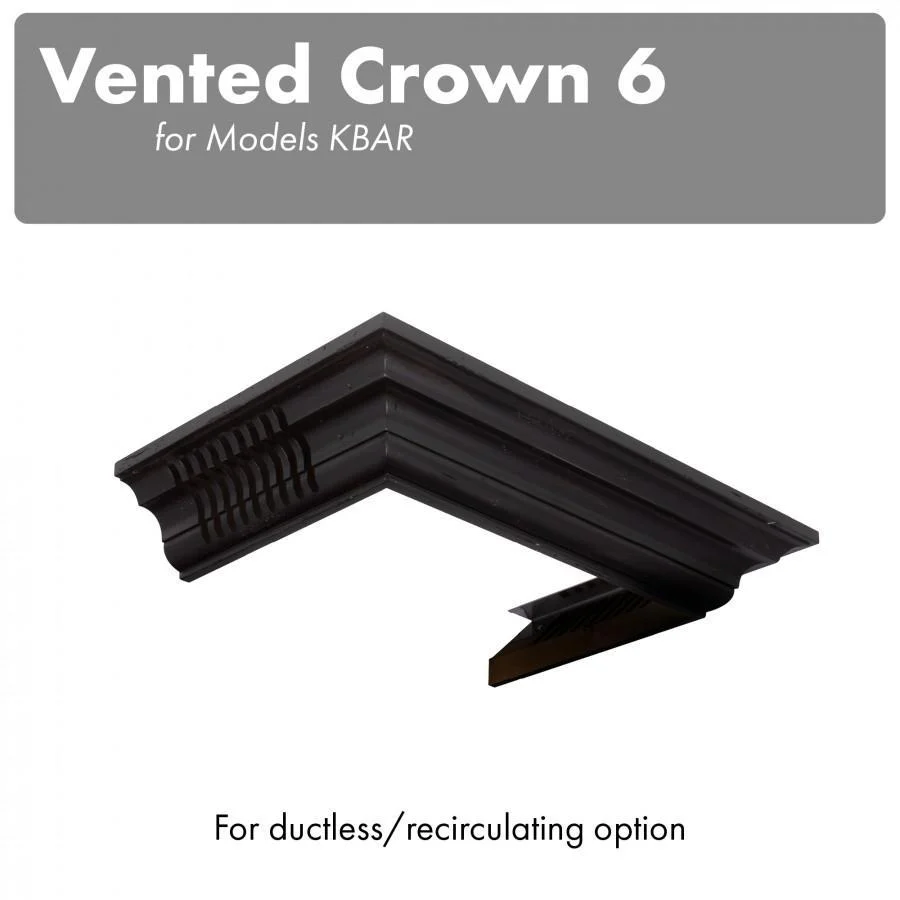 ZLINE KITCHEN AND BATH CM6VKBAR ZLINE Vented Crown Molding Profile 6 for Wall Mount Range Hood (CM6V-KBAR)